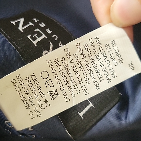 Lauren Ralph Lauren Mens Navy Blue Plaid Two Button Blazer - Size 46L - Picture 14 of 14